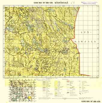 Kjasnjaselkja. Käsnäselkä. Topografikartta 5122. Topographic map from 1936