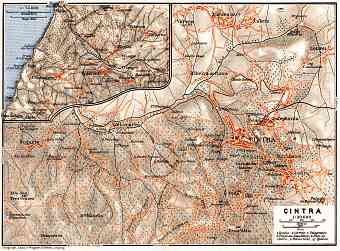 Cintra and environs. Collares and environs map, 1929