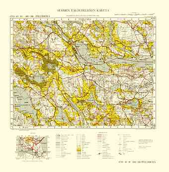 Baryševo. Pölläkkälä. Taloudellinen kartta 4024. Economic map from 1943