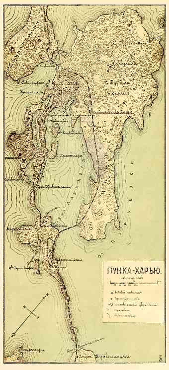 Punkaharju map (in Russian), 1913