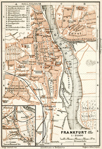 Frankfurt (Oder) city map, 1911