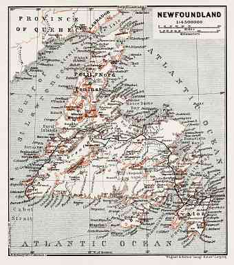 Map of Newfoundland, 1907