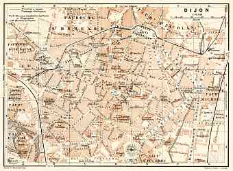 Dijon city map, 1913