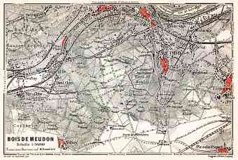 Forest of Meudon (Bois de Meudon) map, 1910