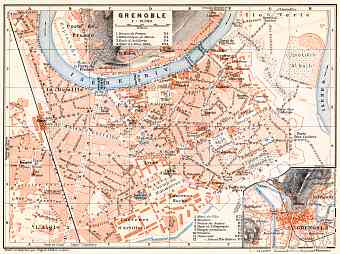 Grenoble city map, 1913