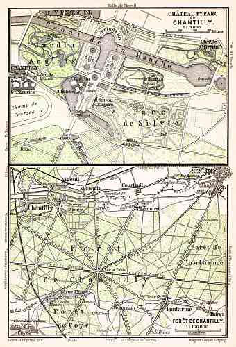 Chantilly, Château de Chantilly map, 1931