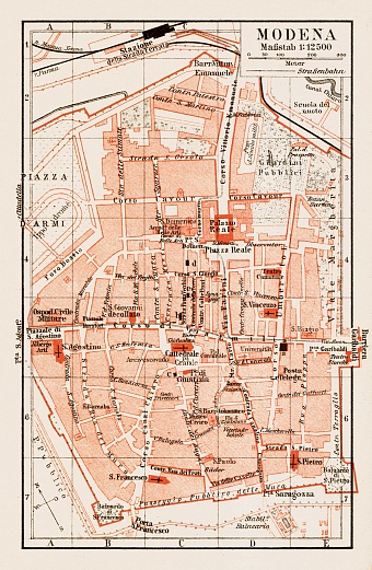 Modena city map, 1903