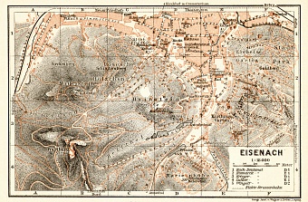 Eisenach city map, 1906