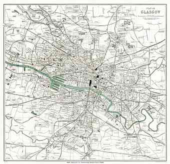 Glasgow city map, 1908