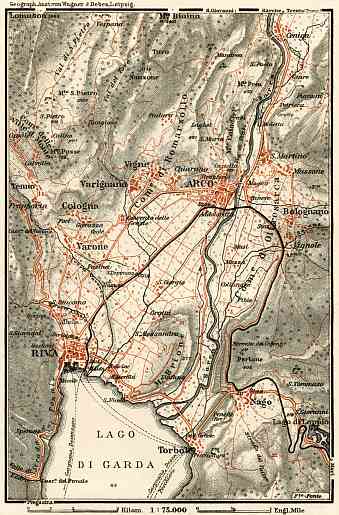 Arco, Riva and their environs map, 1913