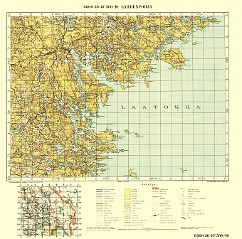 Lahdenpohja. Topografikartta 4141. Topographic map from 1935