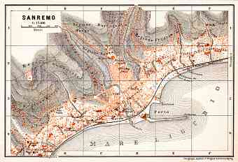 Sanremo city map, 1908