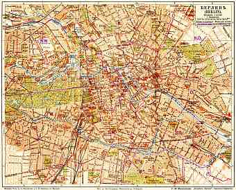 Berlin city map, 1903 (legend in Russian)