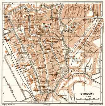 Utrecht city map, 1909