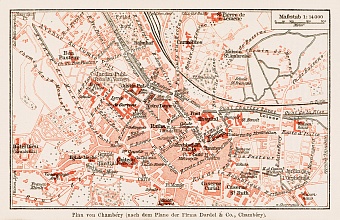 Chambéry city map, 1913