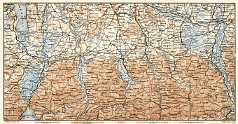 Tölz, Tegernsee, Schliersee and environs map, 1906