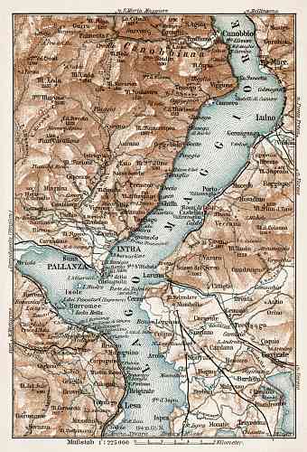 Map of the Maggiore Lake (Lago Maggiore), 1913