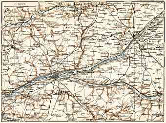 Tours and Blois environs map, 1909