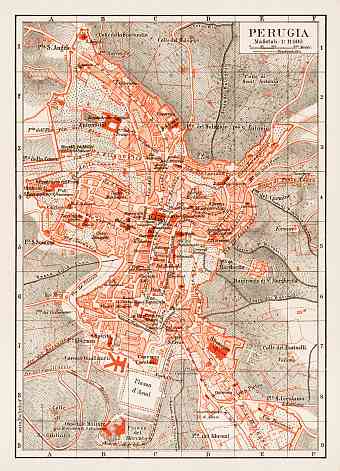 Perugia city map, 1903