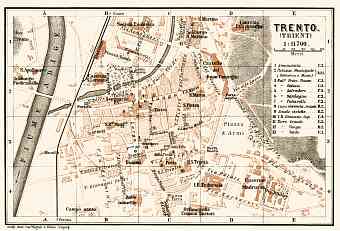 Trient (Trento) city map, 1906