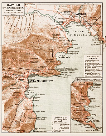 Rapallo - Santa Margherita district map, 1913