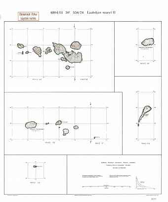 Bajonnoj, Lembatš, Sosnovyj etc. Islands of the Northern Ladoga. Pyhäsaari, Mustasaari, Koukkusaari, Bajonnoi, jne. Topografikartta . Topographic map from 1933