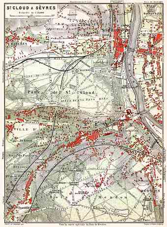 Saint-Cloud and Sèvres map, 1910