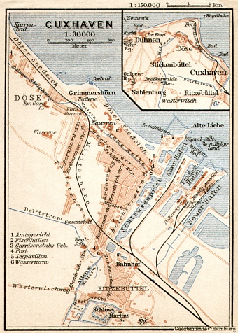 Cuxhaven city map, 1911