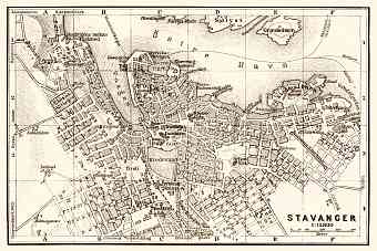 Stavanger city map, 1910