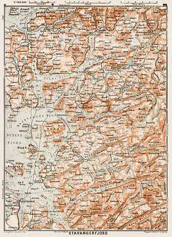 Stavangerfjord, region map, 1931