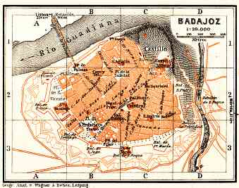 Badajoz city map, 1929