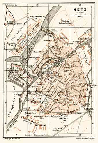 Metz town plan, 1905