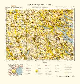 Hiitola. Taloudellinen kartta 4114. Economic map from 1944