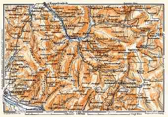 Schwarzwald (the Black Forest) map: from Oberkirch to Kappelrodeck, 1905