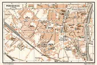 Périgueux city map, 1902