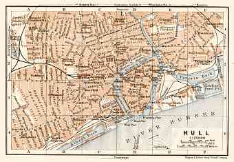 Hull (Kingston upon) city map, 1906