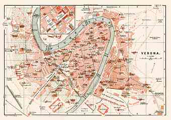 Verona city map, 1913