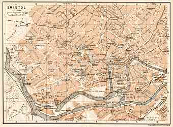 Bristol city map, 1906