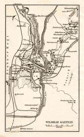 Badgastein (Wildbad Gastein) town plan, 1906