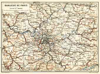 Paris region general map, 1903