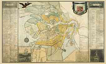 Saint Petersburg (Санктъ-Петербургъ, Sankt-Peterburg) city map, 1796