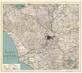 Rome (Roma) environs map, 1904