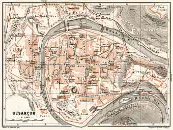 Besançon city map, 1909