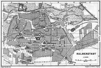 Halberstadt city map, 1887