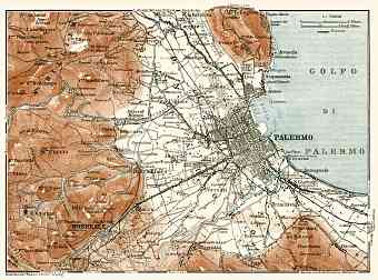 Palermo environs map, 1929