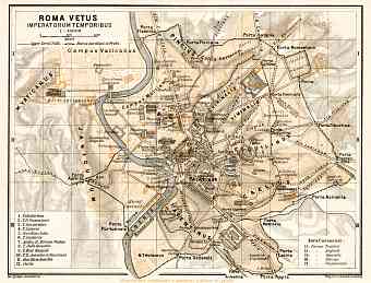 Map of Rome of the Imperial Age (connected to map from 1909)