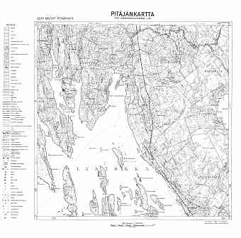 Pitkjaranta. Pitkäranta. Pitäjänkartta 414410. Parish map from 1936