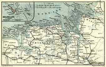 East Friesland and Helgoland map, 1887