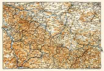 Map of Thuringia (Thüringen), 1906