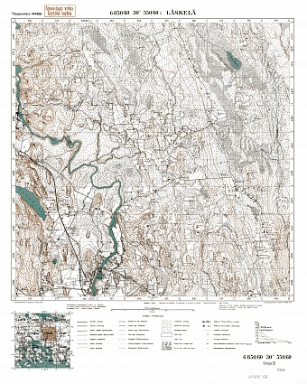 Ljaskelja. Läskelä. Topografikartta 414406. Topographic map from 1942